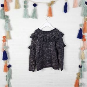 J. Crew Metallic Ruffle Sweater